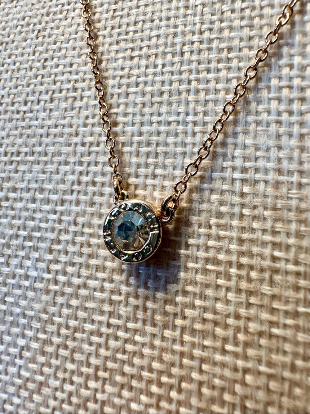 Coach Gold Crystal Charm Necklace NWT - Picture 2 of 7